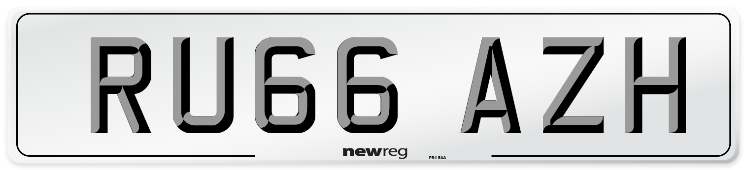 RU66 AZH Number Plate from New Reg